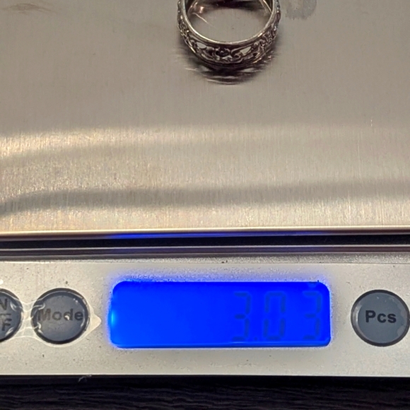 Antique Art Nouveau Sterling Silver Ornate Reticulated Open Band - Picture 3 of 5